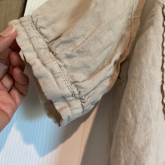 ZaraTan women’s Organic Button-Up Boyfriend Shirt Linen - Picture 6 of 9